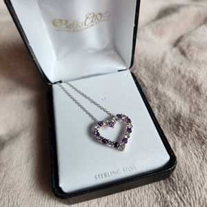 Belk Amethyst heart sterling silver heart pendant necklace